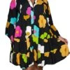 Women's Shirt Dress Casual Dress Mini Dress Outdoor Daily Polyester Basic Classic V Neck Button Print 3/4 Length Sleeve Spring Fall Winter 2023 Loose Fit Black White Green Flower S M L XL 2XL