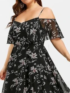 Women‘s Plus Size Curve Casual Dress Chiffon Dress Swing Dress Floral Long Dress Maxi Dress Short Sleeve Backless Print Strap Fashion Daily Black Summer Spring L XL XXL 3XL 4XL 5 Women‘s Plus Size Curve Casual Dress Chiffon Dress Swing Dress Floral Long Dress Maxi Dress Short Sleeve Backless Print Strap Fashion Daily Black Summer Spring L XL XXL 3XL 4XL -Casual Print Dress Sales wenekd1678273960972