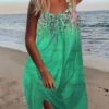 Women's Casual Dress Sundress Summer Dress Floral Ombre Print Strap Mini Dress Active Tropical Outdoor Daily Sleeveless Loose Fit Blue Green Light Blue Summer Spring S M L XL XXL