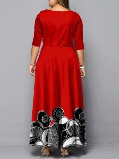 Women‘s Christmas Plus Size Curve Work Dress Semi Formal Dress A Line Dress Fashion Long Dress Maxi Dress Cut Out Print Crew Neck 3/4 Length Sleeve Polka Dot Print Loose Fit Black Red Spring Fall 11 Women‘s Christmas Plus Size Curve Work Dress Semi Formal Dress A Line Dress Fashion Long Dress Maxi Dress Cut Out Print Crew Neck 3/4 Length Sleeve Polka Dot Print Loose Fit Black Red Spring Fall -Casual Print Dress Sales wifood1691048935634