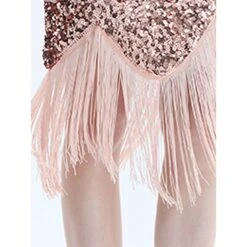 Women's Retro 1920s Fringe Dress Midi Dress Party Halloween Sequins Tassel Fringe Geometric Crewneck Sleeveless Regular Fit Spring Fall 2023 Black Pink S M L XL -Casual Print Dress Sales winqrm1692856768556