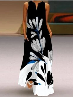 Women's Shift Dress Maxi Long Dress Sleeveless Animal Print Summer Spring V Neck Classic & Timeless 2023 S M L XL XXL 3XL 4XL 5XL -Casual Print Dress Sales wjwots1617686577502