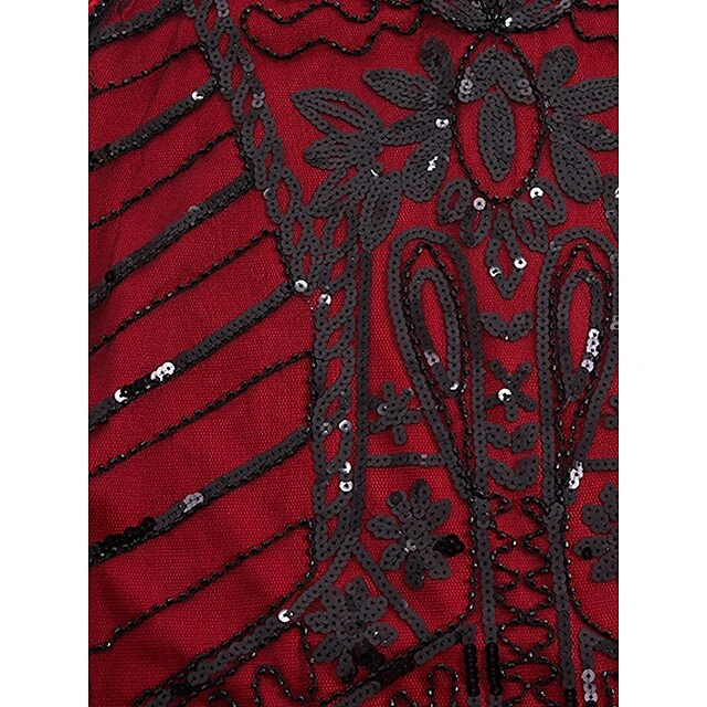 Women's Retro 1920s Fringe Dress Midi Dress Party Halloween Sequins Tassel Fringe Floral V Neck Sleeveless Regular Fit Spring Fall 2023 Silver Red S M L XL 11 Women's Retro 1920s Fringe Dress Midi Dress Party Halloween Sequins Tassel Fringe Floral V Neck Sleeveless Regular Fit Spring Fall 2023 Silver Red S M L XL - Image 11