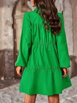 Women's Shirt Dress Casual Dress Maxi Long Dress Outdoor Daily Date Polyester Fashion Basic Shirt Collar Ruched Button Long Sleeve Spring Fall Winter 2023 Loose Fit Black Blue Purple Pure Color S M L -Casual Print Dress Sales wlaupd1695195744530