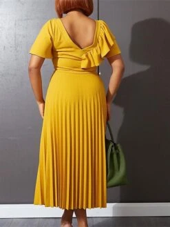 Women‘s Plus Size Curve Party Dress Solid Color V Neck Ruched Short Sleeve Fall Spring Work Prom Dress Maxi Long Dress Party Holiday Dress Ruffle 28 Women‘s Plus Size Curve Party Dress Solid Color V Neck Ruched Short Sleeve Fall Spring Work Prom Dress Maxi Long Dress Party Holiday Dress Ruffle -Casual Print Dress Sales wngpsk1648636995827