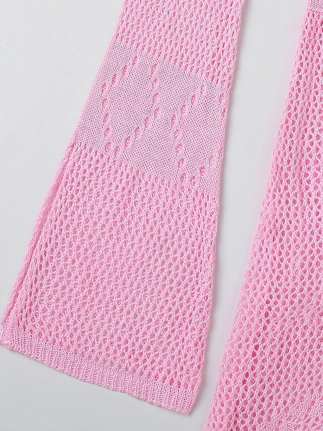 Women's Swimwear Cover Up Beach Dress Normal Swimsuit Oversized Crochet Hole Solid Color Wine Red Lake Green Black White Light Pink Bathing Suits Sports Vacation Sports 15 Women's Swimwear Cover Up Beach Dress Normal Swimsuit Oversized Crochet Hole Solid Color Wine Red Lake Green Black White Light Pink Bathing Suits Sports Vacation Sports - Image 15