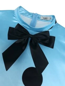 Women‘s Plus Size Curve Party Dress Cocktail Dress Wedding Guest Dress Midi Dress Blue Short Sleeve Polka Dot Patchwork Summer Spring Fall Stand Collar Fashion Wedding Guest Vacation 2023 -Casual Print Dress Sales wplhwr1691042901054