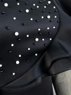 Women‘s Plus Size Curve Party Dress Cocktail Dress Wedding Guest Dress Midi Dress Black Long Sleeve Pure Color Ruffle Spring Fall Winter Crew Neck Fashion Wedding Guest Vacation Summer Dress 2023 -Casual Print Dress Sales wpvcmg1691402301722