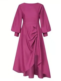 Women‘s Party Dress Work Dress A Line Dress Midi Dress Black Fuchsia Green Long Sleeve Pure Color Ruched Winter Fall Spring Crew Neck Fashion Winter Dress Office Daily 2023 S M L XL XXL 3XL 9 Women‘s Party Dress Work Dress A Line Dress Midi Dress Black Fuchsia Green Long Sleeve Pure Color Ruched Winter Fall Spring Crew Neck Fashion Winter Dress Office Daily 2023 S M L XL XXL 3XL -Casual Print Dress Sales wsvuqn1635849312730