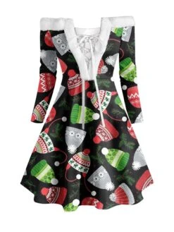 Women's Christmas Swing Dress Vintage Dress Mini Dress Green Blue Royal Blue Red White Black Long Sleeve Santa Claus Snowman Snowflake Feather Print Winter Fall Off Shoulder Stylish Elegant 21 Women's Christmas Swing Dress Vintage Dress Mini Dress Green Blue Royal Blue Red White Black Long Sleeve Santa Claus Snowman Snowflake Feather Print Winter Fall Off Shoulder Stylish Elegant -Casual Print Dress Sales wufzor1666597372867
