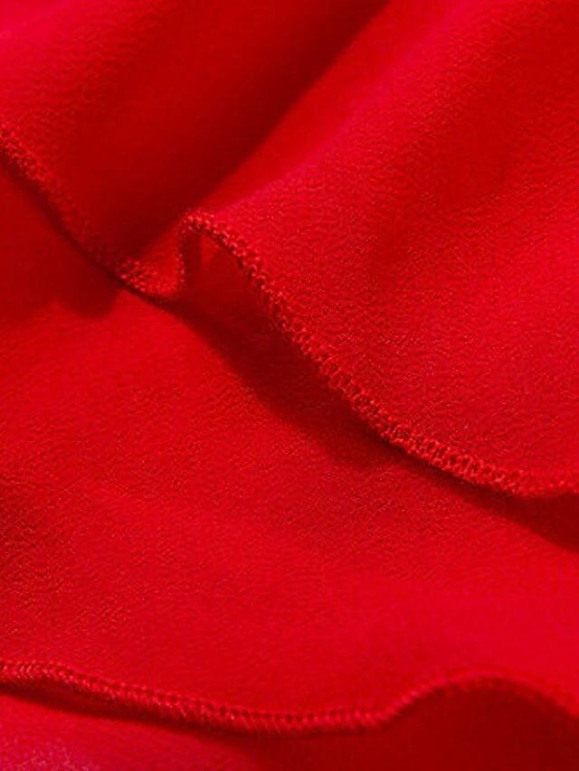 Women's Casual Dress Chiffon Dress Sundress Plain Ruched V Neck Midi Dress Active Fashion Outdoor Daily Short Sleeve Regular Fit White Wine Red Summer Spring S M L XL XXL 5 Women's Casual Dress Chiffon Dress Sundress Plain Ruched V Neck Midi Dress Active Fashion Outdoor Daily Short Sleeve Regular Fit White Wine Red Summer Spring S M L XL XXL - Image 5