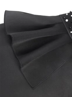 Women‘s Plus Size Curve Party Dress Cocktail Dress Wedding Guest Dress Midi Dress Black Long Sleeve Pure Color Ruffle Spring Fall Winter Crew Neck Fashion Wedding Guest Vacation Summer Dress 2023 -Casual Print Dress Sales xdpcad1691402302965