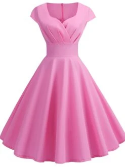 Women's Swing Dress Vintage Tea Dresses Midi Dress Black Yellow Pink Short Sleeve Pure Color Ruched Spring Summer Crew Neck Vintage Daily Weekend Slim S M L XL XXL 19 Women's Swing Dress Vintage Tea Dresses Midi Dress Black Yellow Pink Short Sleeve Pure Color Ruched Spring Summer Crew Neck Vintage Daily Weekend Slim S M L XL XXL -Casual Print Dress Sales xdtjka1664533527823