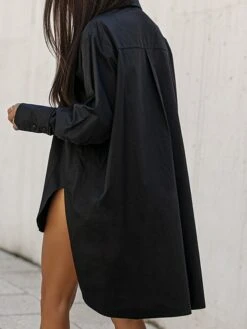 Women's Shirt Dress Casual Dress Mini Dress Outdoor Daily Vacation Cotton Fashion Modern Shirt Collar Button Split Long Sleeve Fall Winter 2023 Loose Fit Black White Blue Pure Color XS S M L XL 22 Women's Shirt Dress Casual Dress Mini Dress Outdoor Daily Vacation Cotton Fashion Modern Shirt Collar Button Split Long Sleeve Fall Winter 2023 Loose Fit Black White Blue Pure Color XS S M L XL -Casual Print Dress Sales xfuomt1695813916185