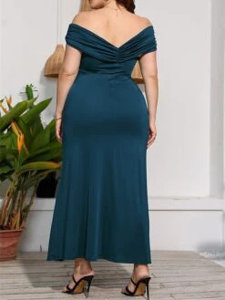 Women‘s Plus Size Curve Party Dress Sheath Dress Formal Dress Solid Color Long Dress Maxi Dress Short Sleeve Twist Split Off Shoulder Fashion Party Black Red Summer Spring L XL XXL 3XL 4XL 27 Women‘s Plus Size Curve Party Dress Sheath Dress Formal Dress Solid Color Long Dress Maxi Dress Short Sleeve Twist Split Off Shoulder Fashion Party Black Red Summer Spring L XL XXL 3XL 4XL -Casual Print Dress Sales xgfqli1677828173638