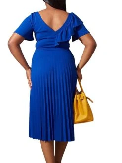 Women‘s Plus Size Curve Party Dress Solid Color V Neck Ruched Short Sleeve Fall Spring Work Prom Dress Maxi Long Dress Party Holiday Dress Ruffle 37 Women‘s Plus Size Curve Party Dress Solid Color V Neck Ruched Short Sleeve Fall Spring Work Prom Dress Maxi Long Dress Party Holiday Dress Ruffle -Casual Print Dress Sales xjjinf1648637000041
