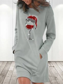 Women's Casual Dress Sweatshirt Dress Shift Dress Mini Dress Light Blue White Grey Long Sleeve Christmas Hat Pocket Fall Winter Autumn Crew Neck Stylish Winter Dress Christmas Fall Dress Loose Fit 9 Women's Casual Dress Sweatshirt Dress Shift Dress Mini Dress Light Blue White Grey Long Sleeve Christmas Hat Pocket Fall Winter Autumn Crew Neck Stylish Winter Dress Christmas Fall Dress Loose Fit -Casual Print Dress Sales xjumkh1666088713123