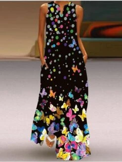 Women's Shift Dress Maxi Long Dress Sleeveless Animal Print Summer Spring V Neck Classic & Timeless 2023 S M L XL XXL 3XL 4XL 5XL -Casual Print Dress Sales xjvwnu1617686576443