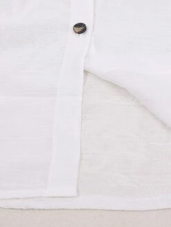 Women's Cover Up Beach Dress Beach Wear Midi Dress Button Basic Casual Plain Stand Collar Long Sleeve Loose Fit Outdoor Daily White 2023 Fall Spring One Size -Casual Print Dress Sales xlmcpy1673421343276