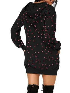 Women's Casual Dress Christmas Dress Hoodie Dress Animal Letter Pocket Print Hooded Mini Dress Active Fashion Outdoor Christmas Long Sleeve Loose Fit Black Wine Khaki Fall Winter S M L XL XXL -Casual Print Dress Sales xlnqbh1694084886409