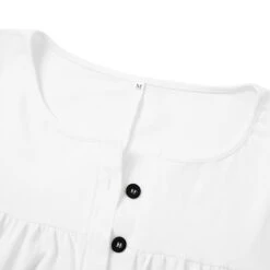 Women's Casual Dress Shift Dress White Dress Midi Dress White Short Sleeve Pure Color Button Summer Spring V Neck Basic Vacation Loose Fit 2023 S M L XL XXL 3XL 13 Women's Casual Dress Shift Dress White Dress Midi Dress White Short Sleeve Pure Color Button Summer Spring V Neck Basic Vacation Loose Fit 2023 S M L XL XXL 3XL -Casual Print Dress Sales xmenag1684216466976