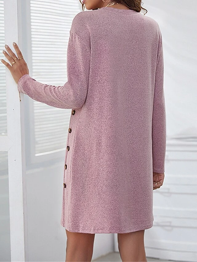 Women's Casual Dress Sweatshirt Dress Winter Dress Mini Dress Button Outdoor Daily Going Out Active Fashion Crew Neck Long Sleeve 2023 Loose Fit Black Pink Gray Color S M L XL XXL Size 8 Women's Casual Dress Sweatshirt Dress Winter Dress Mini Dress Button Outdoor Daily Going Out Active Fashion Crew Neck Long Sleeve 2023 Loose Fit Black Pink Gray Color S M L XL XXL Size - Image 8