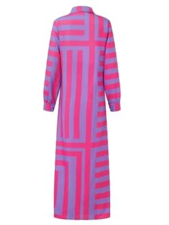 Women's Shirt Dress Bodycon Wrap Dress Maxi Long Dress Outdoor Daily Polyester Fashion Boho Shirt Collar Ruched Split Long Sleeve Summer Fall Spring 2023 Regular Fit Purple Orange Green -Casual Print Dress Sales xpnmra1678342696768