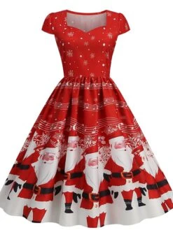 Women's Christmas Vintage Dress Blue Wine Red Light Blue Short Sleeve Print Print Winter Fall Square Neck Vintage 2022 S M L XL 2XL 3XL 7 Women's Christmas Vintage Dress Blue Wine Red Light Blue Short Sleeve Print Print Winter Fall Square Neck Vintage 2022 S M L XL 2XL 3XL -Casual Print Dress Sales xpoznn1667467159952