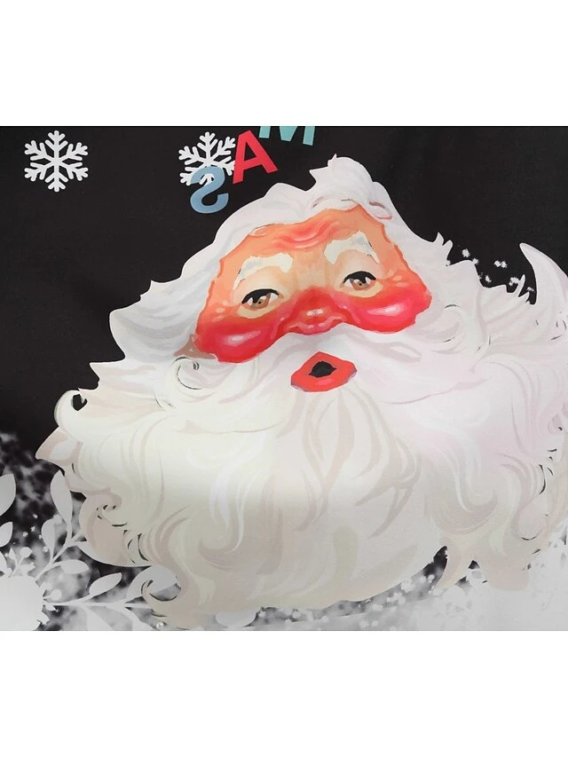 Women's Christmas Midi Dress Black Red Sleeveless Santa Claus Print Spring Summer Spaghetti Strap 2022 S M L XL 2XL 16 Women's Christmas Midi Dress Black Red Sleeveless Santa Claus Print Spring Summer Spaghetti Strap 2022 S M L XL 2XL - Image 16