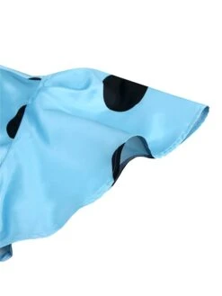 Women‘s Plus Size Curve Party Dress Cocktail Dress Wedding Guest Dress Midi Dress Blue Short Sleeve Polka Dot Patchwork Summer Spring Fall Stand Collar Fashion Wedding Guest Vacation 2023 -Casual Print Dress Sales xsrabh1691042902196