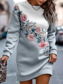 Women's Casual Dress Sweatshirt Dress Mini Dress Warm Fashion Outdoor Holiday Vacation Crew Neck Print Floral Loose Fit Pink Royal Blue Blue S M L XL XXL 11 Women's Casual Dress Sweatshirt Dress Mini Dress Warm Fashion Outdoor Holiday Vacation Crew Neck Print Floral Loose Fit Pink Royal Blue Blue S M L XL XXL -Casual Print Dress Sales xvigbv1693886823675
