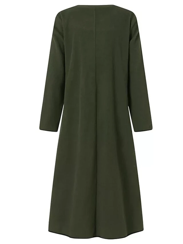 Women's Casual Dress Sweatshirt Dress Midi Dress Active Fashion Outdoor Going Out Weekend Crew Neck Pure Color Regular Fit ArmyGreen Black Dark Gray S M L XL XXL 9 Women's Casual Dress Sweatshirt Dress Midi Dress Active Fashion Outdoor Going Out Weekend Crew Neck Pure Color Regular Fit ArmyGreen Black Dark Gray S M L XL XXL - Image 9