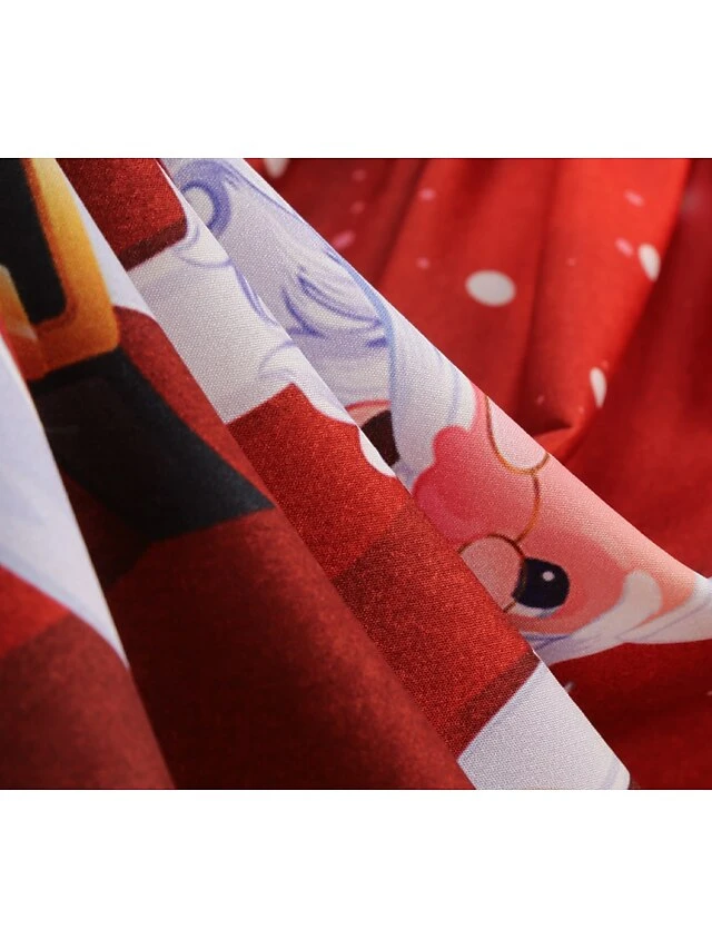 Women's Christmas Swing Dress Midi Dress Black Long Sleeve Santa Claus Print Winter Fall Autumn Crew Neck Modern 2022 S M L XL 2XL 3XL 5 Women's Christmas Swing Dress Midi Dress Black Long Sleeve Santa Claus Print Winter Fall Autumn Crew Neck Modern 2022 S M L XL 2XL 3XL - Image 5