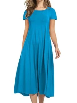 Women's Shift Dress Swing Dress Midi Dress Red Navy Blue Purple Short Sleeve Pure Color Ruched Summer Spring Crew Neck Classic 2023 S M L XL XXL 3XL 4XL 5XL 7 Women's Shift Dress Swing Dress Midi Dress Red Navy Blue Purple Short Sleeve Pure Color Ruched Summer Spring Crew Neck Classic 2023 S M L XL XXL 3XL 4XL 5XL -Casual Print Dress Sales xxhvqz1651557422332