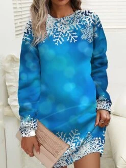Women‘s Christmas Casual Dress Sweatshirt Dress Mini Dress Warm Fashion Outdoor Holiday Crew Neck Print Tree Loose Fit Royal Blue Blue Gray S M L XL XXL 5 Women‘s Christmas Casual Dress Sweatshirt Dress Mini Dress Warm Fashion Outdoor Holiday Crew Neck Print Tree Loose Fit Royal Blue Blue Gray S M L XL XXL -Casual Print Dress Sales ybrjad1694165167082