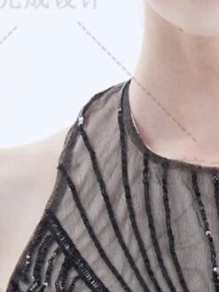 Women's Retro 1920s Sequin Dress Long Dress Maxi Dress Party Evening Party Sequins Backless Geometric Halter Neck Sleeveless Regular Fit Spring Fall 2023 Black Gold S M L XL -Casual Print Dress Sales yclrfu1692942410515