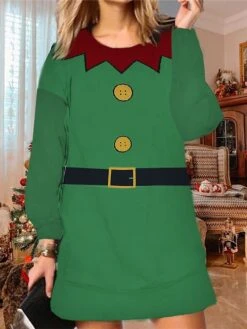 Women's Christmas Ugly Sweatshirt Dress Shift Dress Mini Dress Green Black Red Long Sleeve Santa Claus Print Winter Fall Autumn Fashion Daily 2022 S M L XL XXL 3XL 7 Women's Christmas Ugly Sweatshirt Dress Shift Dress Mini Dress Green Black Red Long Sleeve Santa Claus Print Winter Fall Autumn Fashion Daily 2022 S M L XL XXL 3XL -Casual Print Dress Sales yhqunn1667986005918