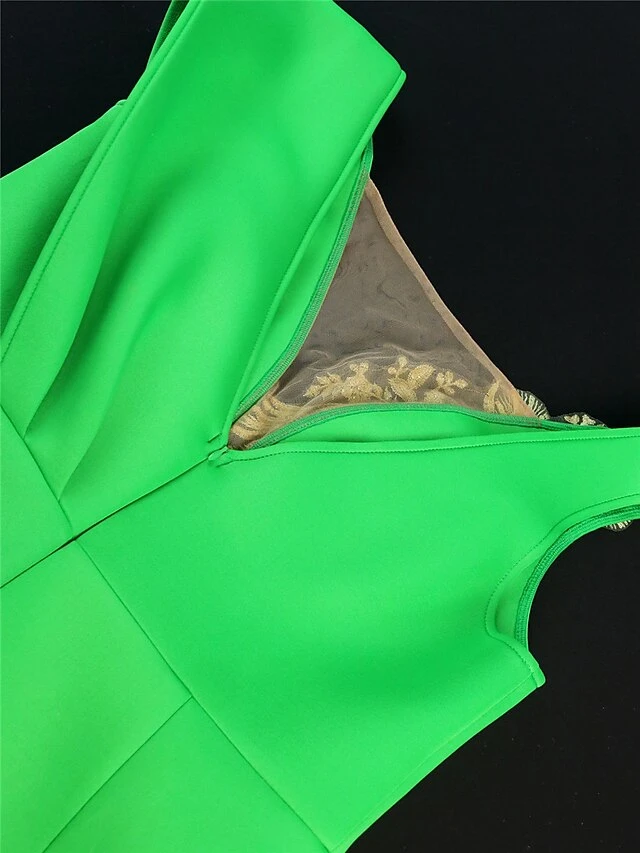 Women‘s Plus Size Curve Party Dress Cocktail Dress Wedding Guest Dress Long Dress Maxi Dress Green Short Sleeve Pure Color Lace Summer Spring Fall V Neck Fashion Wedding Guest Vacation 8 Women‘s Plus Size Curve Party Dress Cocktail Dress Wedding Guest Dress Long Dress Maxi Dress Green Short Sleeve Pure Color Lace Summer Spring Fall V Neck Fashion Wedding Guest Vacation - Image 8