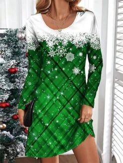 Women's Casual Dress Christmas Dress T Shirt Dress Tee Dress Plaid Snowflake Print V Neck Mini Dress Fashion Streetwear Outdoor Christmas Long Sleeve Loose Fit Black Wine Blue Fall Winter S M L XL XXL 7 Women's Casual Dress Christmas Dress T Shirt Dress Tee Dress Plaid Snowflake Print V Neck Mini Dress Fashion Streetwear Outdoor Christmas Long Sleeve Loose Fit Black Wine Blue Fall Winter S M L XL XXL -Casual Print Dress Sales yioykv1695383043492