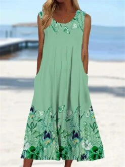 Women's Casual Dress Tank Dress Summer Dress Floral Pocket Print Crew Neck Midi Dress Fashion Streetwear Outdoor Street Sleeveless Regular Fit Light Green Wine Blue Summer Spring S M L XL XXL 8 Women's Casual Dress Tank Dress Summer Dress Floral Pocket Print Crew Neck Midi Dress Fashion Streetwear Outdoor Street Sleeveless Regular Fit Light Green Wine Blue Summer Spring S M L XL XXL -Casual Print Dress Sales yllewv1688036472259