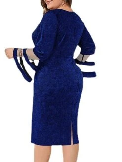 Women‘s Plus Size Curve Party Dress Solid Color V Neck Mesh Long Sleeve Fall Spring Elegant Prom Dress Midi Dress Formal Party Dress 5 Women‘s Plus Size Curve Party Dress Solid Color V Neck Mesh Long Sleeve Fall Spring Elegant Prom Dress Midi Dress Formal Party Dress -Casual Print Dress Sales ymiwyi1680835595817