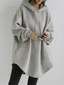 Women's Casual Dress Hoodie Dress Winter Dress Mini Dress Ruched Outdoor Street Daily Fashion Streetwear Hooded Long Sleeve 2023 Loose Fit Black Royal Blue Gray Color S M L XL XXL Size -Casual Print Dress Sales ymxxzb1694510110125