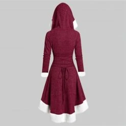 Women's Christmas Hoodie Dress Vintage Dress Midi Dress Green Black Wine Red Gray Long Sleeve Pure Color Patchwork Winter Fall Hooded Vacation Vintage 2022 S M L XL XXL 3XL -Casual Print Dress Sales yqdbmx1667275374683