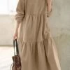 Women's Casual Dress Hoodie Dress Long Dress Maxi Dress Daily Casual Outdoor Vacation Going Out Hoodie Pure Color Regular Fit Black Fuchsia Apricot S M L XL XXL