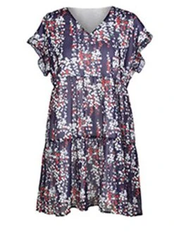 Women's Casual Dress Chiffon Dress Floral Dress Floral Color Block Print V Neck Mini Dress Active Fashion Outdoor Street Short Sleeve Regular Fit White Pink Red Summer Spring S M L XL XXL -Casual Print Dress Sales yukvqz1688036793901