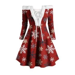 Women's Christmas Swing Dress Vintage Dress Mini Dress Green Light Green Wine Red Navy Blue White Long Sleeve Snowman Tree Snowflake Backless Feather Print Winter Fall Off Shoulder Vacation Stylish -Casual Print Dress Sales ywdcfz1666597246031