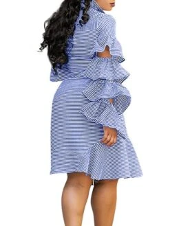 Women's Shirt Dress Sheath Dress Midi Dress Winter Dress Daily Vacation Polyester Cotton Blend Fashion Casual Shirt Collar Lace Up Ruched Long Sleeve Summer Spring Fall 2022 Regular Fit Red Light Blue -Casual Print Dress Sales ywwzbl1634352965483