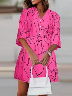 Women's Shirt Dress Casual Dress Mini Dress Outdoor Daily Polyester Fashion Modern V Neck Button Print Half Sleeve Summer Spring 2023 Loose Fit Black White Yellow Graffiti S M L XL 2XL 11 Women's Shirt Dress Casual Dress Mini Dress Outdoor Daily Polyester Fashion Modern V Neck Button Print Half Sleeve Summer Spring 2023 Loose Fit Black White Yellow Graffiti S M L XL 2XL -Casual Print Dress Sales yxozfp1690366410602