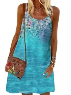 Women's Shift Dress Midi Dress Vintage Purple Vintage Green Vintage Gray Sleeveless Print Print Summer Spring Crew Neck Casual Daily 2023 S M L XL XXL 3XL 4XL 5XL -Casual Print Dress Sales yzdnpn1620187129309