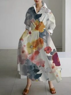 Women's Shirt Dress Casual Dress Swing Dress Maxi Long Dress Outdoor Office Daily Polyester Fashion Modern Shirt Collar Button Pocket Long Sleeve Fall Winter 2023 Loose Fit White Yellow Navy Blue 10 Women's Shirt Dress Casual Dress Swing Dress Maxi Long Dress Outdoor Office Daily Polyester Fashion Modern Shirt Collar Button Pocket Long Sleeve Fall Winter 2023 Loose Fit White Yellow Navy Blue -Casual Print Dress Sales yzqljm1693294105529